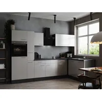 Respekta Winkelküche L-Form 310 x 172 cm Grau Weiß