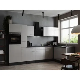 Respekta Winkelküche L-Form 310 x 172 cm Grau Weiß
