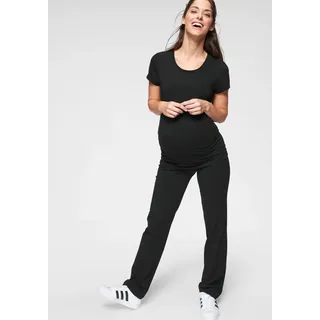 Umstands-Set NEUN MONATE "2tlg. Set T-Shirt + Leggings für Schwangerschaft und Stillzeit" Gr. 44/46, schwarz, Damen, Jersey, Obermaterial: 95% Baumwolle, 5% Elasthan, unifarben, KOB Set-Artikel, T-Shirt und Leggings einzeln tragbar