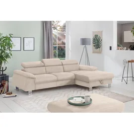 Cotta Ecksofa "Komaris L-Form, B: 244 cm", beige, B:244cm H:72cm T:166cm, Microfaser PRIMABELLE (100% Polyester);Kunstleder SOFTLUX(100%Polyurethan);Feinstruktur (100% Polyester);Kunstleder SOFTLUX/Struktur (100%Polyurethan, 90%Polyester, 10% Polyacryl), Sofas,