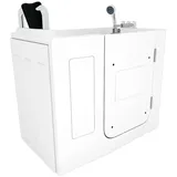 AcquaVapore Badewanne Sitzbadewanne Senioren Sitzwanne Tür S08-TH-C-R 110x68cm, (1-tlg), mit Ablaufgarnitur weiß