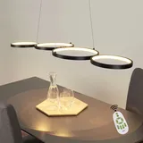 GBLY ZMH LED Pendellampe Dimmbar mit Fernbedienung Esstischlampe Esstisch Schwarz Ring Höhenverstellbar Wohnzimmer Büro Esszimmer Schlafzimmer Arbeitszim - Schwarz