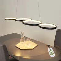 GBLY ZMH LED Pendellampe Dimmbar mit Fernbedienung Esstischlampe Esstisch Schwarz Ring Höhenverstellbar Wohnzimmer Büro Esszimmer Schlafzimmer Arbeitszim - Schwarz