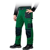 Leber&Hollman Arbeitshose für Herren - Sicherheitshose für Männer - mit Taschen für Kniepolster - Bundhose - Berufsbekleidung - Grün/Schwarz - Größe 56 - 56