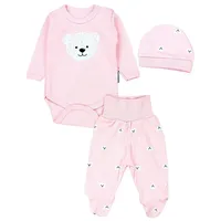 TupTam Baby Mädchen Jungen Bekleidungsset Langarmbody Hose Mütze mit