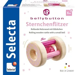 Selecta 64001 - bellybutton, Sternchenflitzer, Roll-Rassel, Holz, rosa