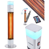 Arebos 1500 Watt Stand Heizstrahler inkl.16 Farben LED-Licht mit Fernbedienung - AREBOS