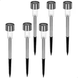 Aktive Solarleuchte transparent 6er Set 6 bis 8 Stunden spritzwassergeschützt weiß