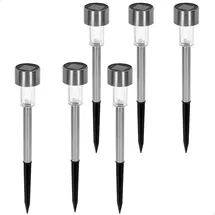 Aktive Solarleuchte transparent 6er Set 6 bis 8 Stunden spritzwassergeschützt weiß