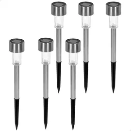 Aktive Solarleuchte transparent 6er Set 6 bis 8 Stunden spritzwassergeschützt weiß