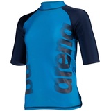 Arena Jungen Unisex Jr Arena Vest S/S Graphic Rash Guard Shirt, Turquoise-navy, 140 EU