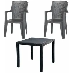 Pro Garden Eden + King Tisch SET 3tlg. anthrazit