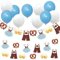 Howaf Oktoberfest Deko Set Girlande 2,5 m 12 St. Blau/Weiß