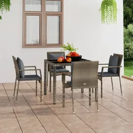 vidaXL Polyrattan Gartenstühle 59 x 53 x 88 cm grau 4 St. inkl. Kissen 319880