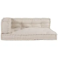 VidaXL Palettensofa-Kissen mit Arm- und Rückenstütze aus cremefarbigem Stoff