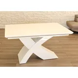 NOLANA Esszimmertisch 160-220x90 Designertisch Esstisch Tisch Hochglanz Weiß Neu