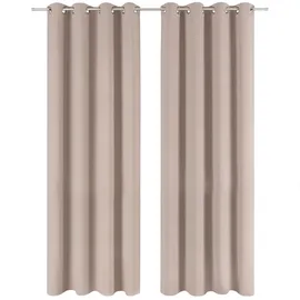 Blumtal Verdunklungsvorhänge 2er Set - Thermovorhang Hitzeschutz - Vorhang Blickdicht mit Ösen - Gardinenschals mit Schlaufen - Curtain - Gardinen 175x140cm - Gardienenschalset 2er - Vorhang Taupe
