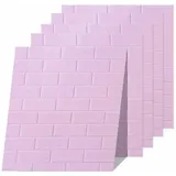 Euro Tische 5x Wandpaneele in 3D-Ziegelsteinoptik 77x70x0,5 cm selbstklebend - violett