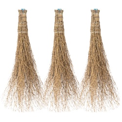 3x VOSS.farming Bambusbesen, Reisigbesen, Stallbesen mit Kunststoff-Stielaufnahme
