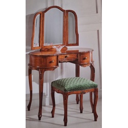 Casa Padrino Luxus Barock Schlafzimmer Set Grün / Braun - 1 Barock Schminkkommode & 1 Barock Spiegel & 1 Barock Hocker - Barock Schlafzimmer & Hotel Möbel - Luxus Qualität - Made in Italy
