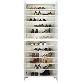 home24 Mister 80 x 200 x 34 cm hochglanz weiß / weiß