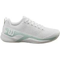 Wilson Damen Rush Pro 4.5 Tennis Shoe, White/Surf Spray/Tofu, 42 EU