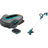 Gardena Mähroboter smart SILENO life 1000 m2 Set & Makita DUR193Z Akku-Rasentrimmer 18V (ohne Akku, ohne Ladegerät)