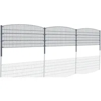 Aileenstore Doppelstabmattenzaun 40 m x 2 m Grau/Stahl