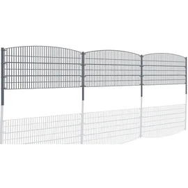 Aileenstore Doppelstabmattenzaun 40 m x 2 m Grau/Stahl