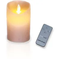 Firelamp LED Echtwachs-Kerze Flammeneffekt 15cm elfenbein mit Fernbedienung