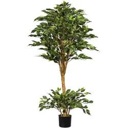 Kunstbaum CREATIV GREEN "Ficus Benjamini", grün, H:150cm, Kunststoff, Kunstpflanzen
