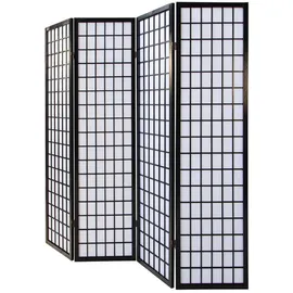Homestyle4u Paravent Schwarz 176x175 | Gr.: onesize