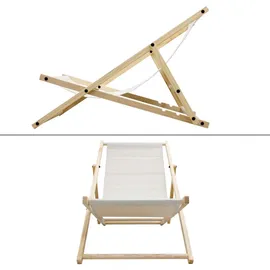 ECD Germany Gartenliege 117 x 52 x 83 cm Beige