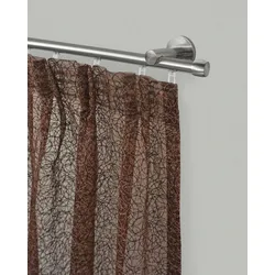 Gardinenstange GARESA "KAPPE", silber (edelstahlfarben), L:120cm Ø:16mm, Eisen, Gardinenstangen, Vorhanggarnitur, einfache Montage, verlängerbar, edelstahl optik
