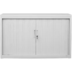 PROREGAL Rollladenschrank Weasel | 2 Ordernhöhen | HxBxT 75x120x46 cm | Weiß