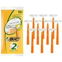 BIC Nassrasierer 2 Sensitive, Einwegrasierer, für Herren, 2-fach Klinge, 10 Stk