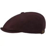 Stetson Hatteras Schirmmütze Damen Herren Flat Cap mit Wolle Kaschmir Herbst Winter Flanelfutter Bordeaux 57 cm - 57