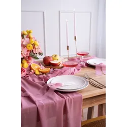 Chiffon Tischläufer, dunkelrosa, 0,48 x 5 m