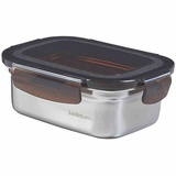 Lock & Lock Vorratsdose Edelstahl 500 ml mit schwarzem Deckel