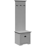 vidaXL Flurschrank mit Haken BODO Grau 50x40x157 cm