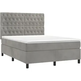 vidaXL Boxspringbett 140 x 200 cm Hellgrau