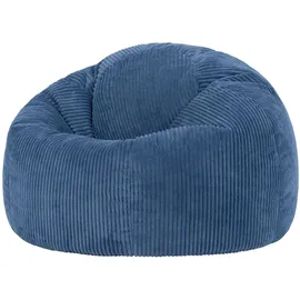 I.C.O.N. Icon Sitzsack Cord, Denimblau, Sitzsack Erwachsene mit Füllung, Bean Bag, Cord Sessel, Lounge Sessel, Lounge Stuhl, Schlafzimmer, Wohnzimmer, Wohnzimmer Möbel