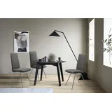 Polsterstuhl STRESSLESS "Laurel", grau (rock paloma, schwarz matt), B:57cm H:105cm T:60cm, Leder PALOMA: PALOMA ist ein durchgefärbtes Semianilin-Möbelleder mit natürlicher Narbung., Stühle, Polsterstuhl, High Back, Größe L, mit Beinen aus Stahl in Schwarz matt