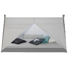 Homestyle4u Kinderbett Tipi 90 x 200 cm Kiefer grau