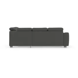 sit&more Ecksofa SIT & MORE "Dundee L-Form", grau, B:263cm H:86cm T:219cm, Sofas, Ecksofa, mit Federkern und Edelstahlfüßen, wahlweise mit Kopfteilverstellung