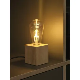 Osram Tischleuchte 1906 Edison E27 2,5W, 2400K, Holz braun, 220 lm, Vintage-Stil, austauschbar