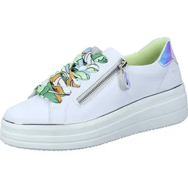 REMONTE Damen Sneaker D1C06, Frauen Halbschuhe,lose Einlage,Strassenschuhe,Sportschuhe,Freizeitschuhe,Turnschuhe,Weiss Kombi (80),39 EU - 39