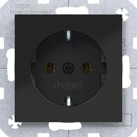 Hager Schuko-Steckdose 20 WAS1100BG Nachtschwarz