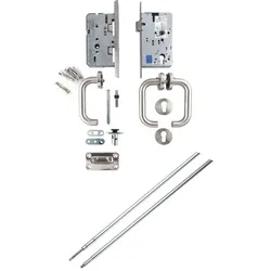 BKS Fluchttürschloss-Set Sylt 2 flg. Funktion B/EN 179, DM 65, Edelstahl - rechts