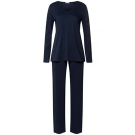 Hanro Pyjama unifarben Blau M